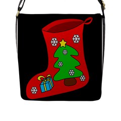 Christmas Sock Flap Messenger Bag (l)  by Valentinaart