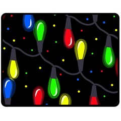 Christmas Light Fleece Blanket (medium)  by Valentinaart