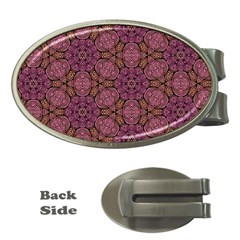 Fuchsia Abstract Shell Pattern Money Clips (oval) 