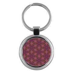 Fuchsia Abstract Shell Pattern Key Chains (round)  by TanyaDraws