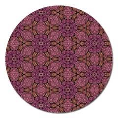 Fuchsia Abstract Shell Pattern Magnet 5  (round) by TanyaDraws