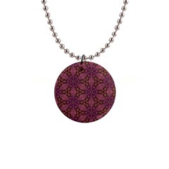 Fuchsia Abstract Shell Pattern Button Necklaces