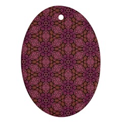 Fuchsia Abstract Shell Pattern Oval Ornament (two Sides)