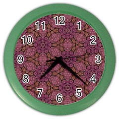 Fuchsia Abstract Shell Pattern Color Wall Clocks by TanyaDraws