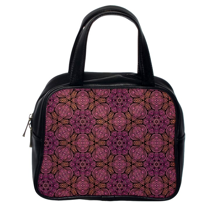 Fuchsia Abstract Shell Pattern Classic Handbags (One Side)