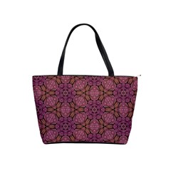 Fuchsia Abstract Shell Pattern Shoulder Handbags by TanyaDraws