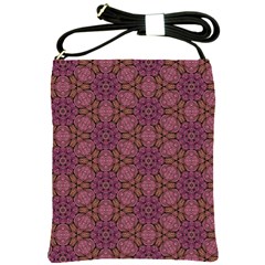 Fuchsia Abstract Shell Pattern Shoulder Sling Bags by TanyaDraws