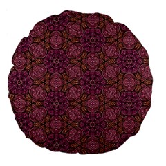 Fuchsia Abstract Shell Pattern Large 18  Premium Flano Round Cushions by TanyaDraws