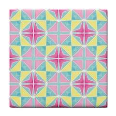 Pastel Block Tiles Pattern Tile Coasters by TanyaDraws