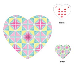 Pastel Block Tiles Pattern Playing Cards (heart) 