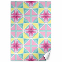 Pastel Block Tiles Pattern Canvas 24  X 36  by TanyaDraws