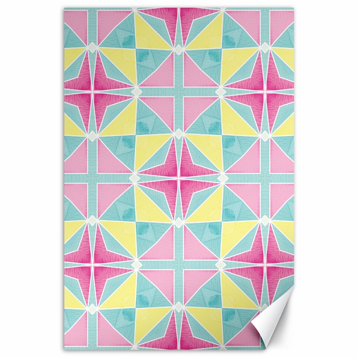 Pastel Block Tiles Pattern Canvas 24  x 36 