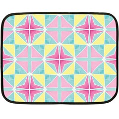 Pastel Block Tiles Pattern Double Sided Fleece Blanket (mini)  by TanyaDraws