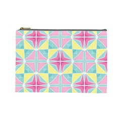 Pastel Block Tiles Pattern Cosmetic Bag (large)  by TanyaDraws