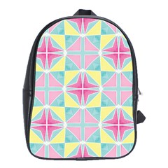 Pastel Block Tiles Pattern School Bags(large)  by TanyaDraws