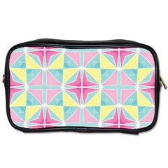 Pastel Block Tiles Pattern Toiletries Bags 2-side