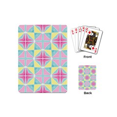 Pastel Block Tiles Pattern Playing Cards (mini)  by TanyaDraws