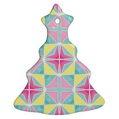 Pastel Block Tiles Pattern Christmas Tree Ornament (2 Sides) by TanyaDraws