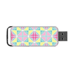 Pastel Block Tiles Pattern Portable Usb Flash (one Side) by TanyaDraws