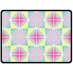 Pastel Block Tiles Pattern Double Sided Fleece Blanket (large) 