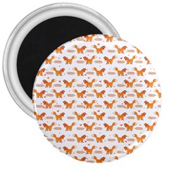 Fox And Laurel Pattern 3  Magnets by TanyaDraws