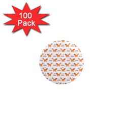 Fox And Laurel Pattern 1  Mini Magnets (100 Pack)  by TanyaDraws