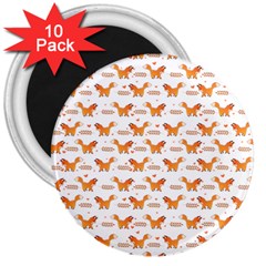 Fox And Laurel Pattern 3  Magnets (10 Pack)  by TanyaDraws