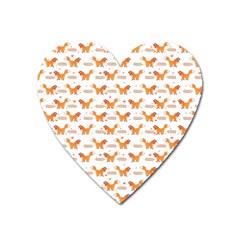 Fox And Laurel Pattern Heart Magnet by TanyaDraws