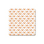 Fox and Laurel Pattern Square Magnet Front