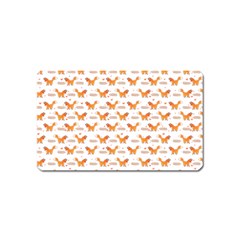 Fox And Laurel Pattern Magnet (name Card) by TanyaDraws