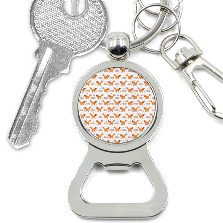 Fox and Laurel Pattern Bottle Opener Key Chains