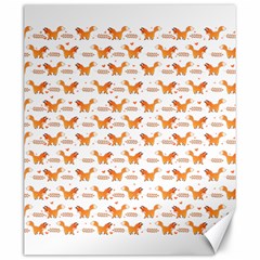 Fox And Laurel Pattern Canvas 20  X 24   by TanyaDraws