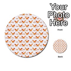 Fox And Laurel Pattern Multi-purpose Cards (round)  by TanyaDraws