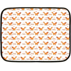 Fox And Laurel Pattern Fleece Blanket (mini) by TanyaDraws