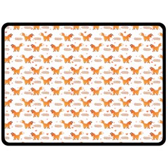 Fox And Laurel Pattern Fleece Blanket (large) 