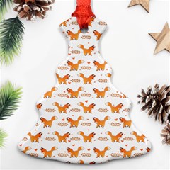 Fox And Laurel Pattern Ornament (christmas Tree) by TanyaDraws