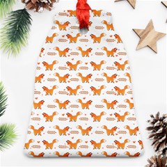 Fox And Laurel Pattern Bell Ornament (2 Sides) by TanyaDraws