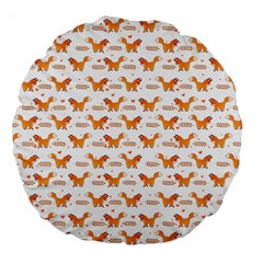 Fox And Laurel Pattern Large 18  Premium Flano Round Cushions