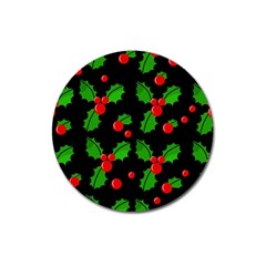 Christmas Berries Pattern  Magnet 3  (round) by Valentinaart