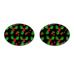 Christmas Berries Pattern  Cufflinks (oval) by Valentinaart