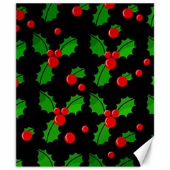 Christmas Berries Pattern  Canvas 8  X 10  by Valentinaart