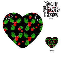 Christmas Berries Pattern  Playing Cards 54 (heart)  by Valentinaart