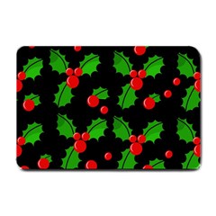 Christmas Berries Pattern  Small Doormat  by Valentinaart