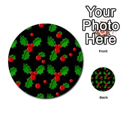 Christmas Berries Pattern  Multi-purpose Cards (round)  by Valentinaart