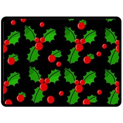 Christmas Berries Pattern  Fleece Blanket (large)  by Valentinaart