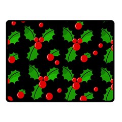 Christmas Berries Pattern  Double Sided Fleece Blanket (small)  by Valentinaart