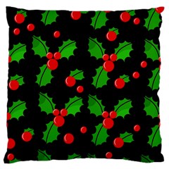 Christmas Berries Pattern  Large Flano Cushion Case (one Side) by Valentinaart