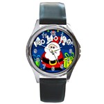 Santa Claus  Round Metal Watch Front