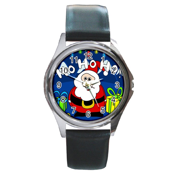 Santa Claus  Round Metal Watch