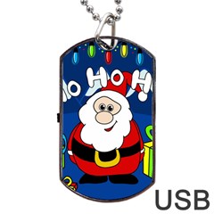 Santa Claus  Dog Tag Usb Flash (one Side) by Valentinaart